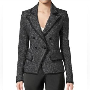 Veronica Beard Frisco Black Tweed Blazer Jacket - Size 12